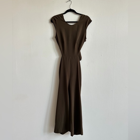 ZARA Khaki Green Cutout Jumpsuit XS - Picture 4 of 9